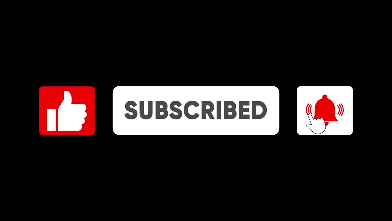 Subscribe button green screen editorial footage animation of a subscribe and likes and notification