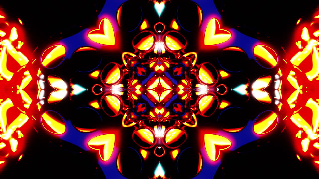 Cairan bercahaya yang berubah bentuk. Loop VJ Kaleidoskop