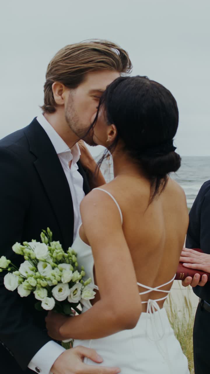 Wedding Kiss on the Beach