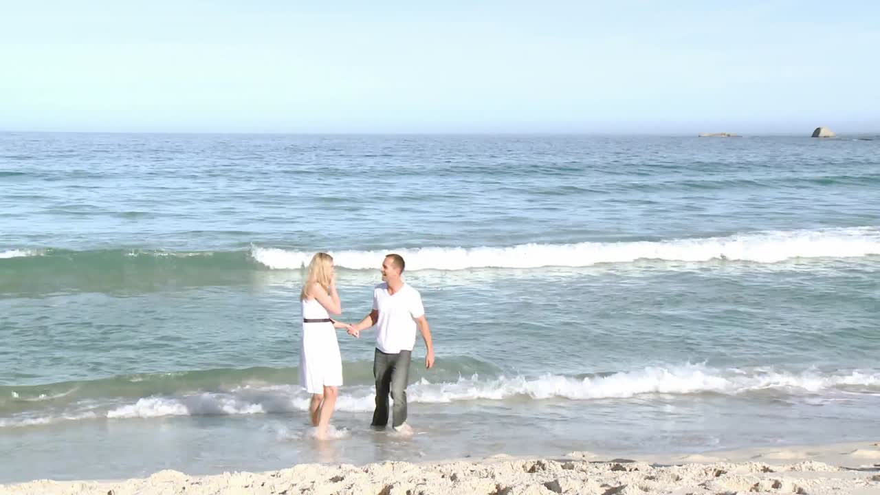 해변에서 실행하는 몇