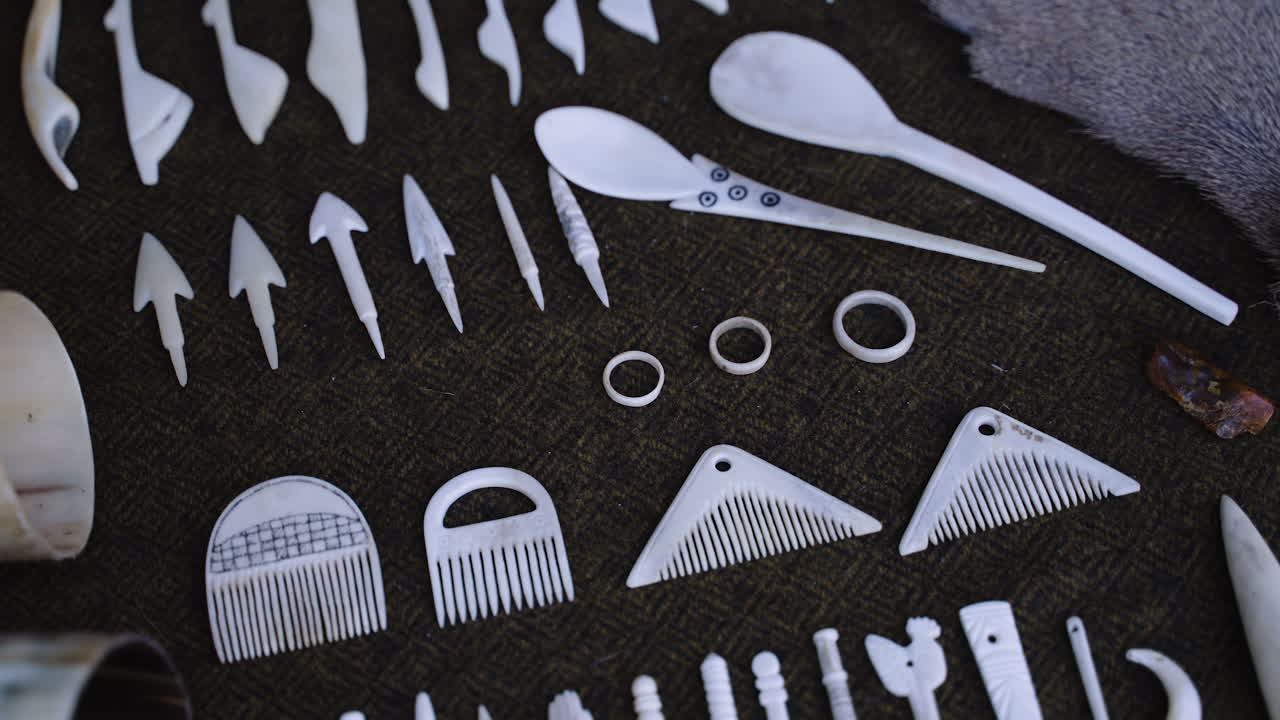 Collection of Carved Bone Artifacts