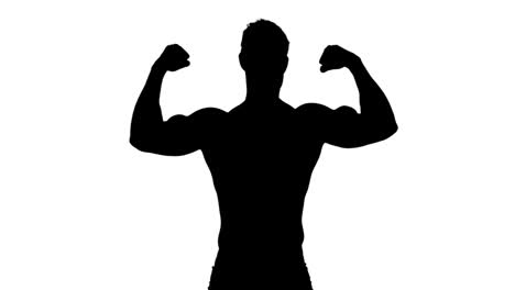 Muscular-silhouette-of-man-flexing-muscles-