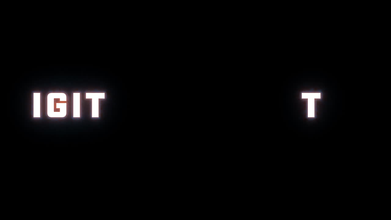 4K text reveal of the word "digital marketing" on a black background