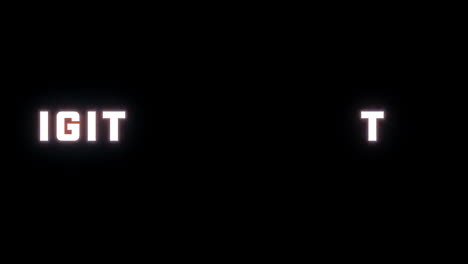 4k text reveal of the word "digital marketing" on a black background