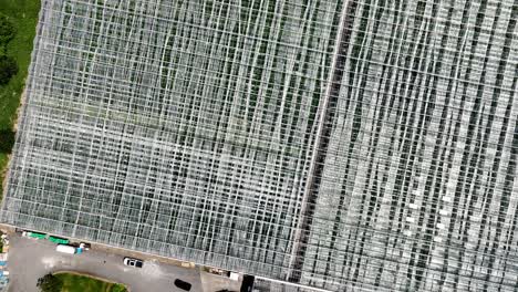 top view of massive agricultural greenhouse in surrey, bc, canada