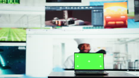 vertical video chroma key notebook and entertainment channels video wall