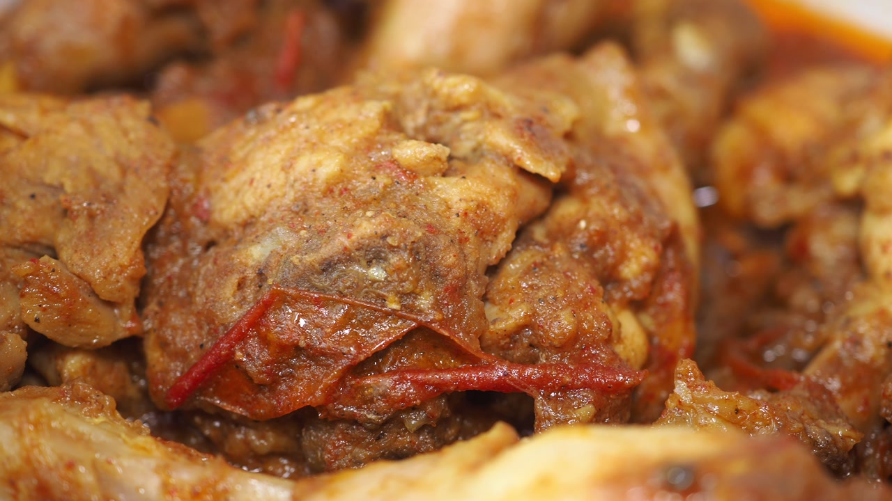 Close-up of Delicious Cooked Chicken Curry