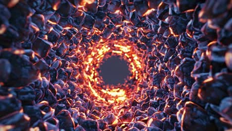 abstract glowing lava tunnel