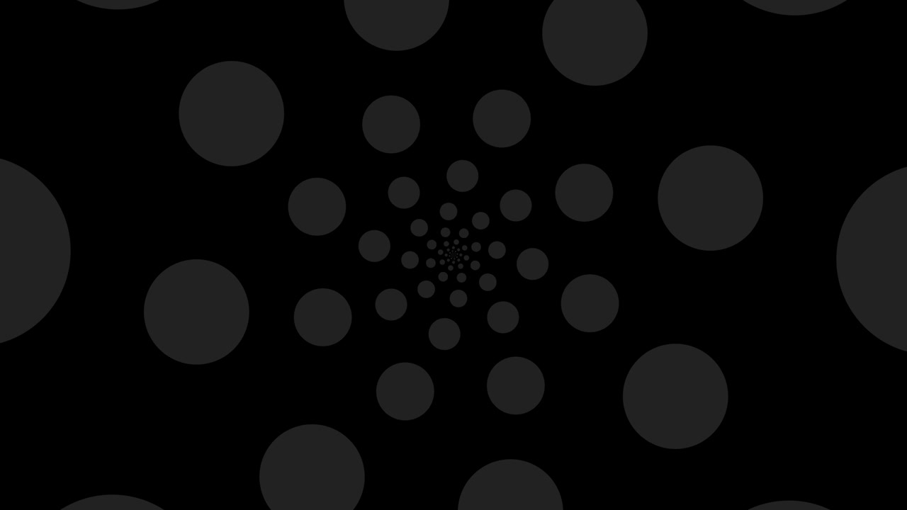 Grey color circulating circles on black background