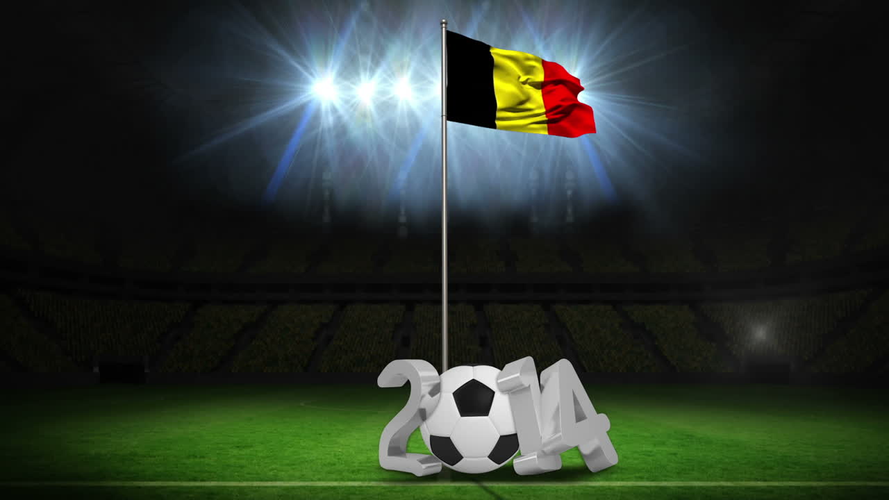 벨기에 국기가 발 기둥에 매달려 메시지를 담고 있다.