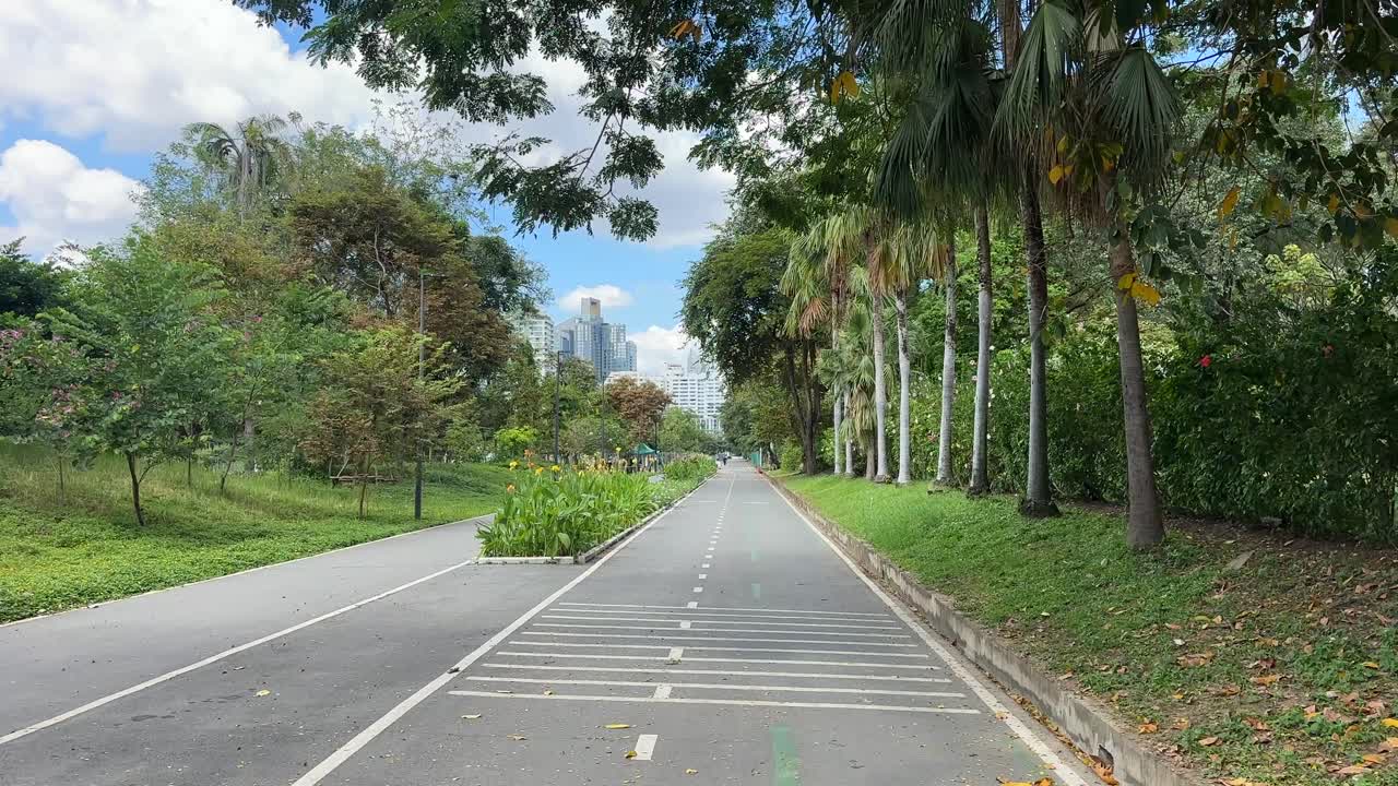 Running Track in City Park – Outdoor Jogging Path, Fitness Exercise Trail, Green Urban Nature, Bangkok Thailand, Southeast Asia Video