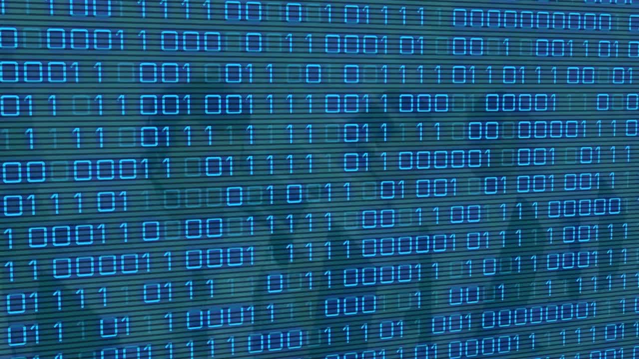 animación del procesamiento de datos sobre diversas personas de negocios