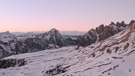 Drone-shot-over-alpine-plateau-at-sunset