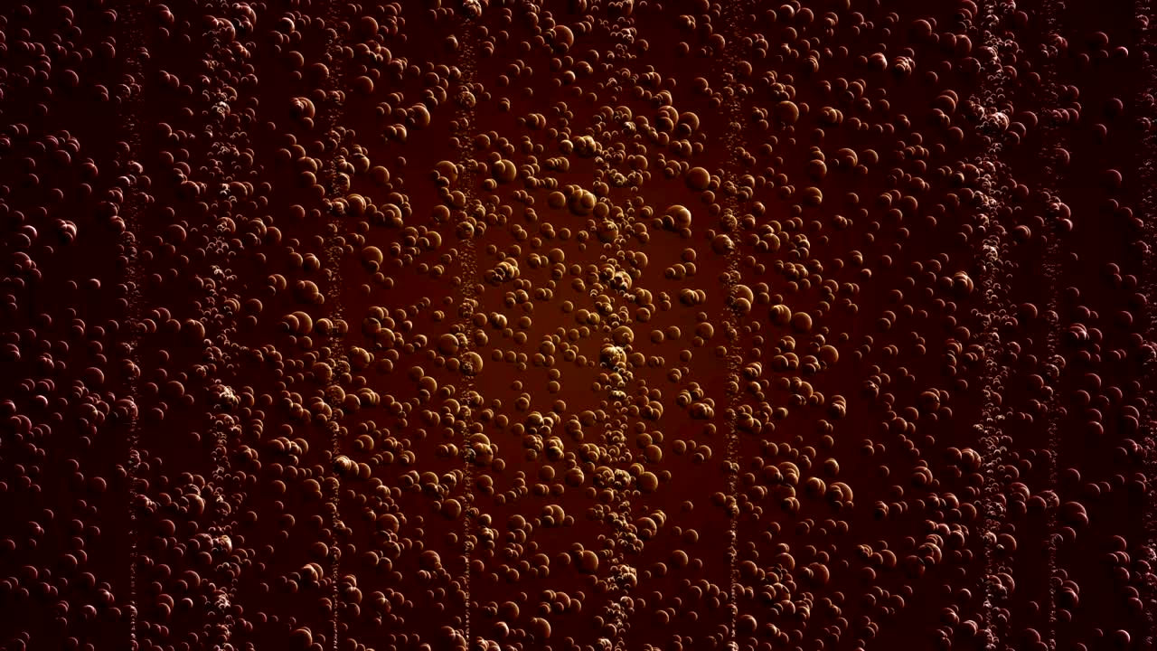 Animation of bubbles in cola drink. Looping animation.