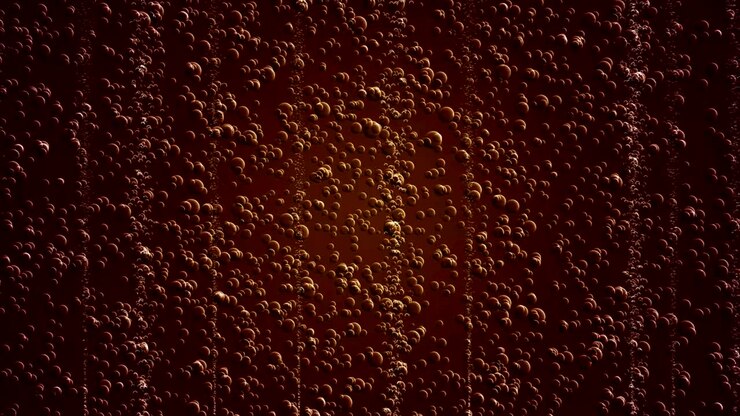 Animazione di bolle in una bibita cola. Animazione in loop