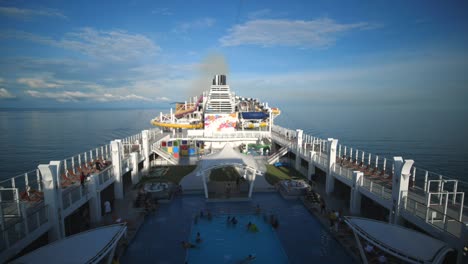 cruise ship top view timelapse singapore