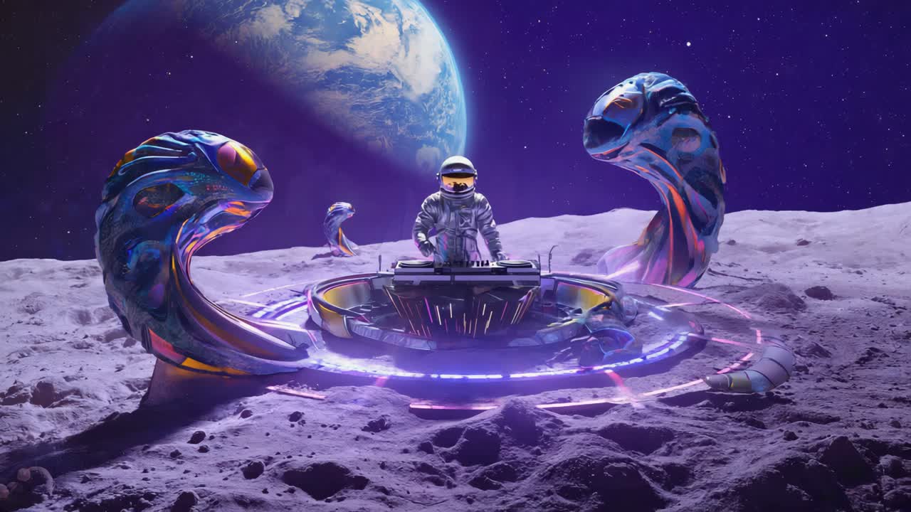 Astronaut DJ on the Moon