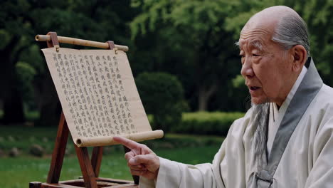 buddhist teaching under cherry blossoms