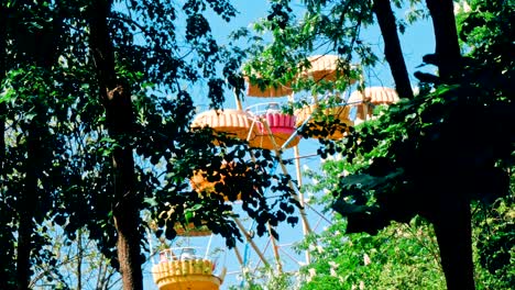 ferris wheel over blue sky