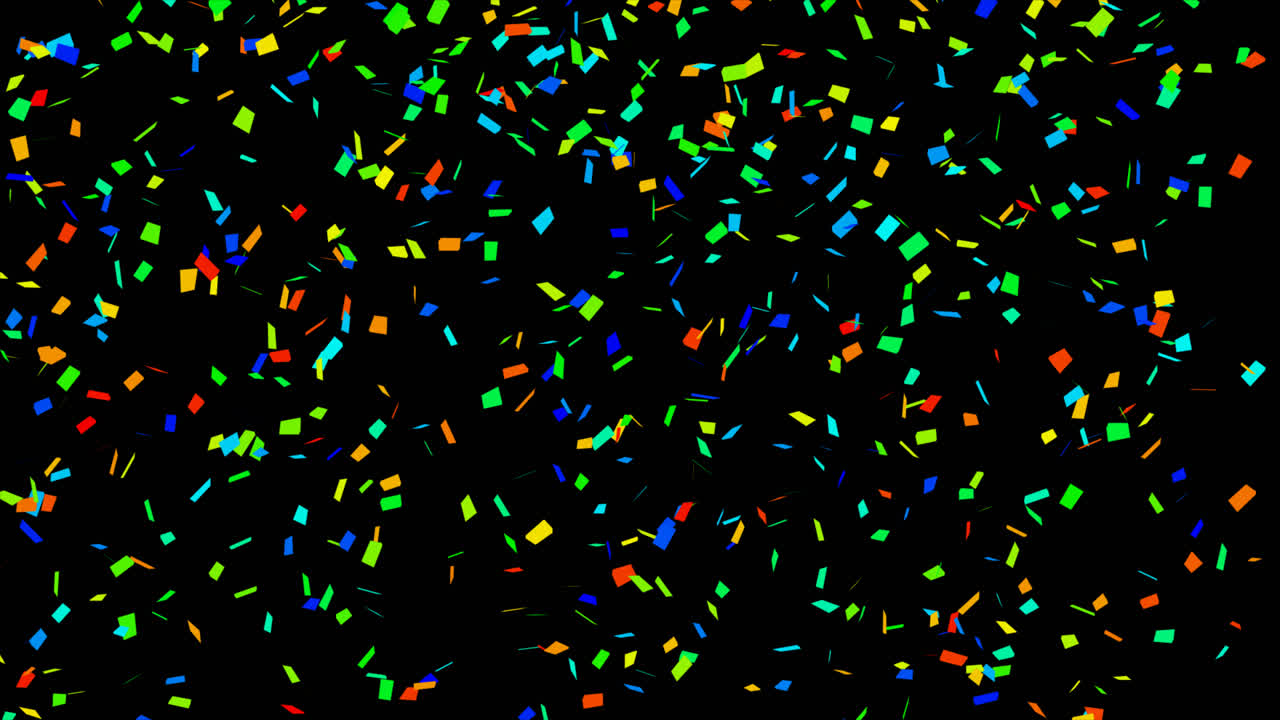 confeti colorido sobre un fondo negro