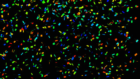 confeti colorido sobre un fondo negro