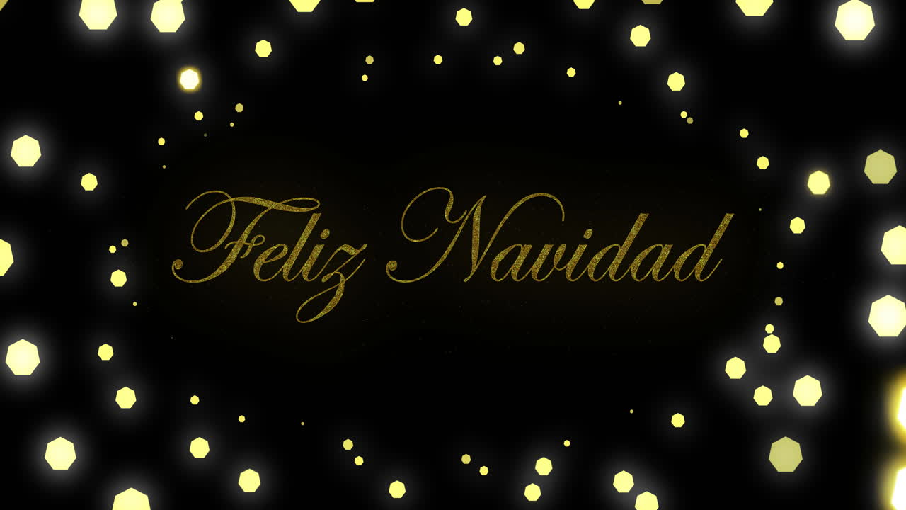 animación de las llamaradas de la lente alrededor del texto de feliz navidad sobre fondo negro