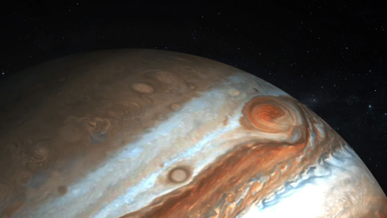 júpiter y las estrellas ultra-realistas en 3d.