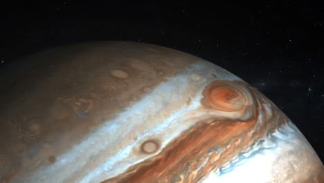 ultra-realistic 3d jupiter and stars.