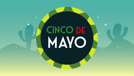 letras de cinco de mayo en marco circular