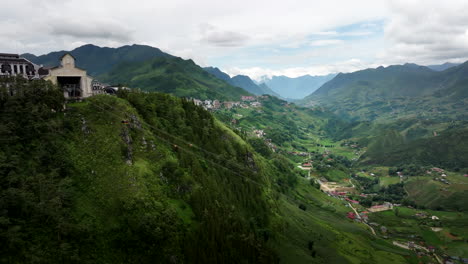 stunning aerial view of sapa valley, vietnam
