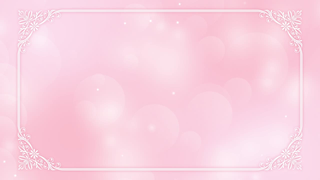유럽 캘리그라피 프레임과 분홍색 배경 입자의 비디오