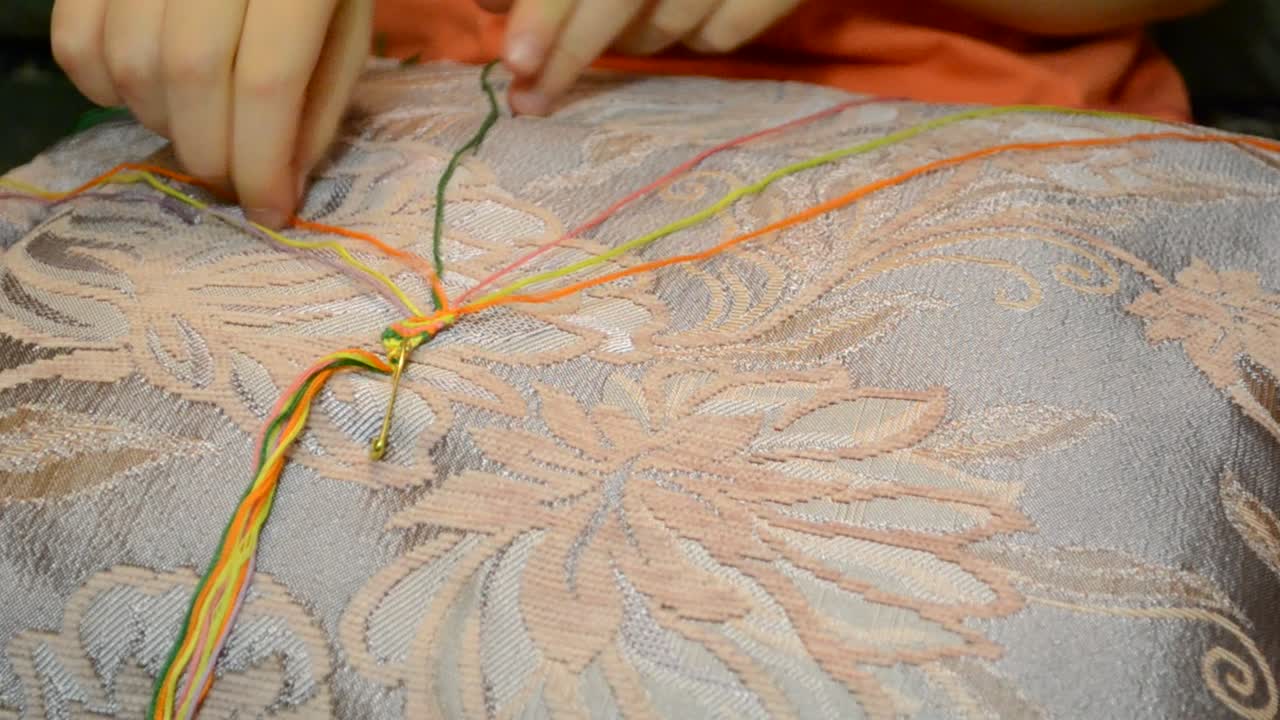Bracelet of manual work from threads