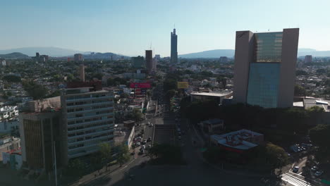 drone view of the lopez mateos avenue, facing northeast to southwest in guadalajara, jalisco, mexico