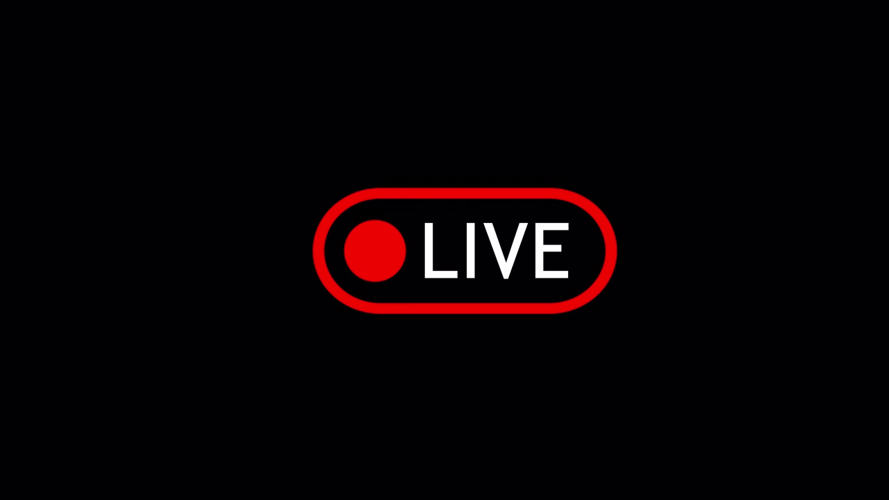 Animated Live Streaming Indicator Icon on Black Background