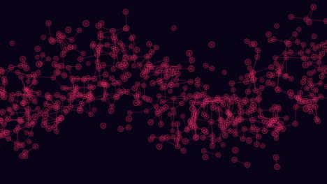 compleja e interconectada una red de nodos ilustrados por puntos rojos