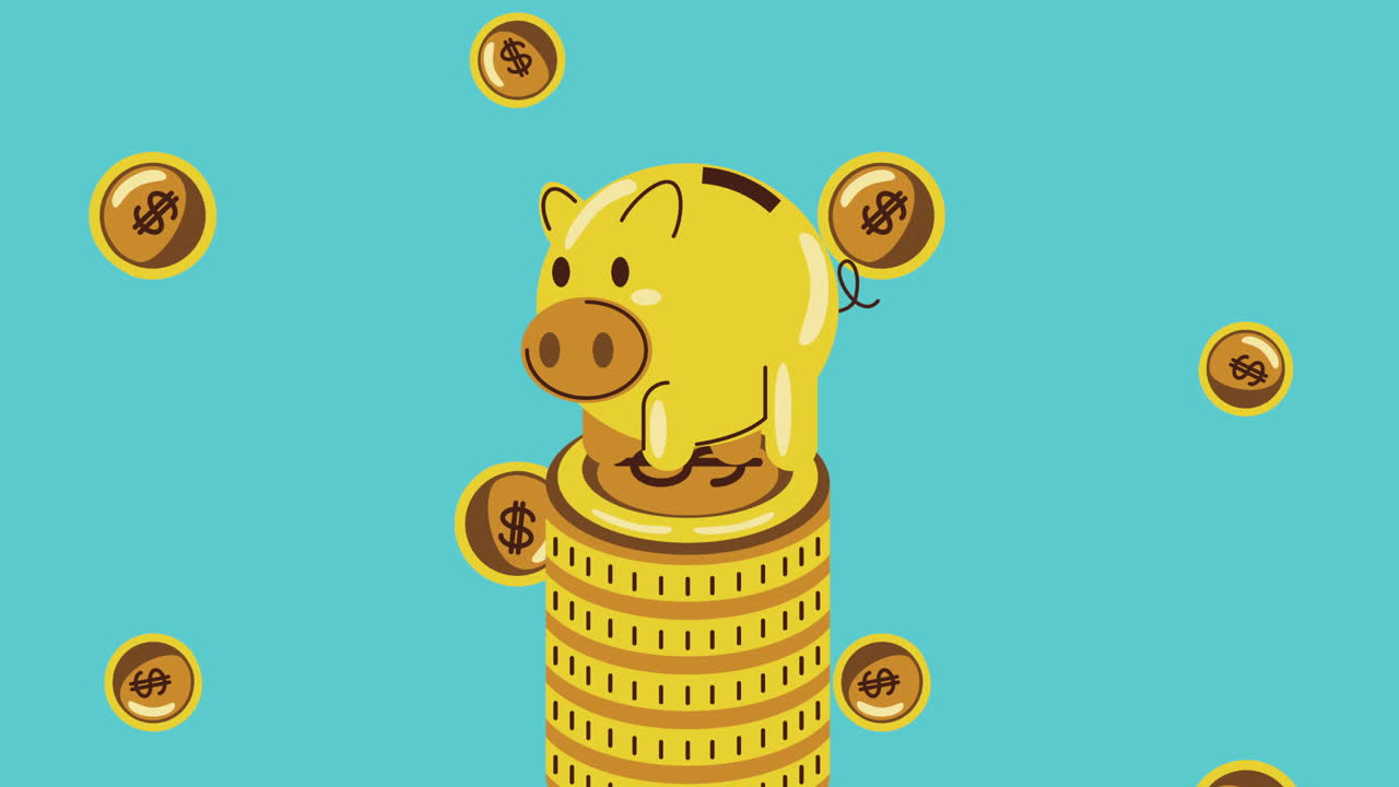 monedas dinero dólares animación financiera