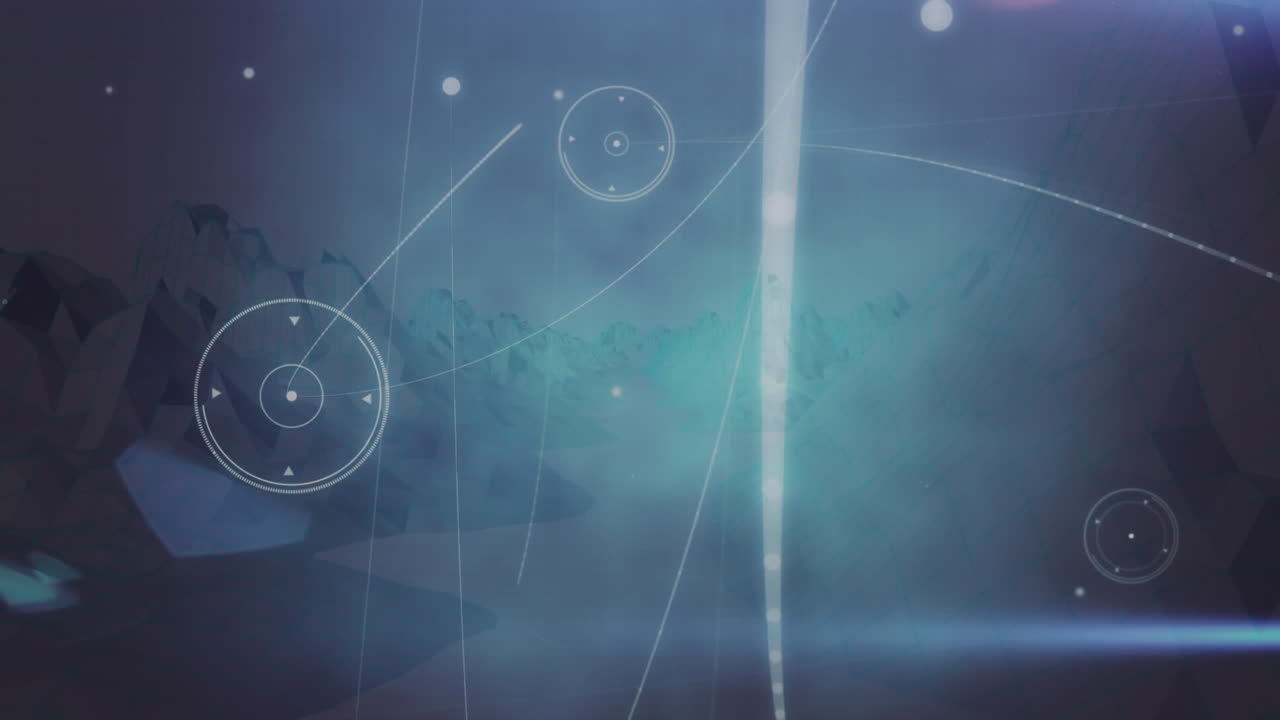 Animation of networks of connections over mountains