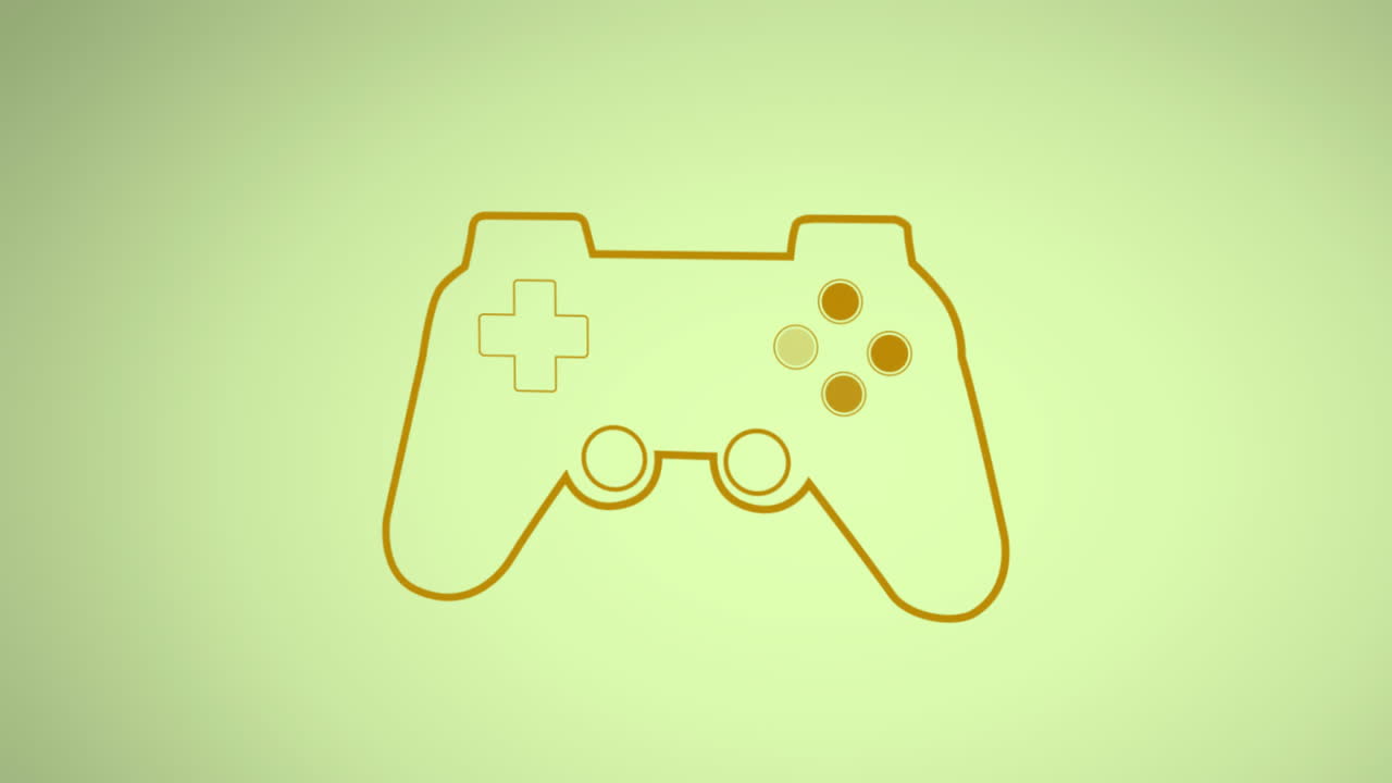 animación del joystick azul del videojuego sobre fondo verde
