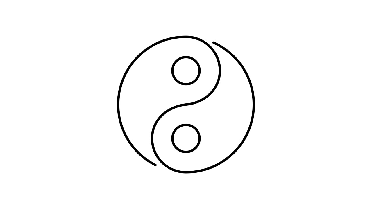 Animated Drawing of Yin and Yang Symbol