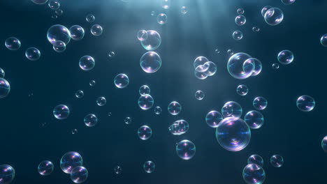 abstract underwater bubbles with light rays