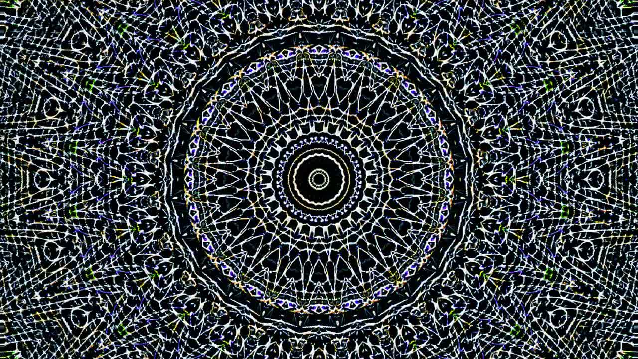 hermoso caleidoscopio abstracto que brilla, una luz radiante que regula los movimientos sutiles