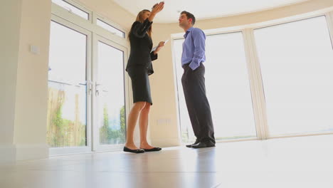 woman showing the flat