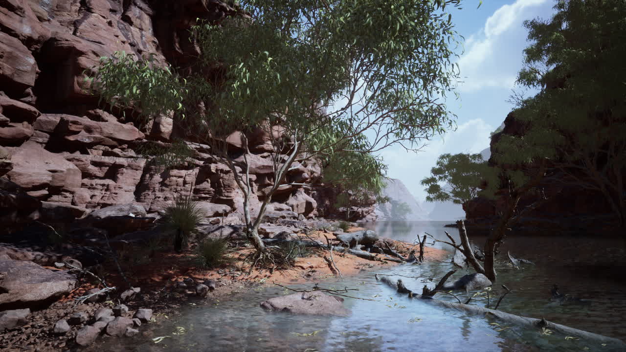 Shining rays of the sun reflected in the cold water of the Colorado River