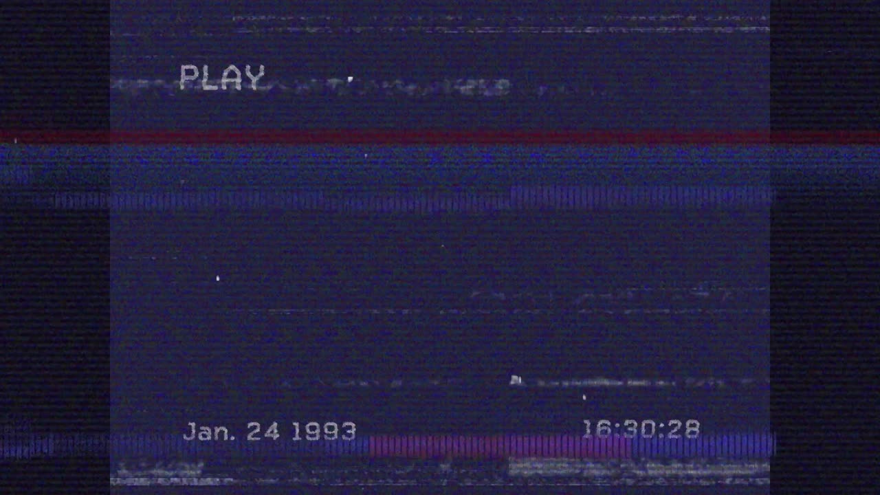 Animation of glitch over navy video tape