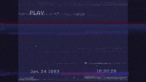 animation of glitch over navy video tape