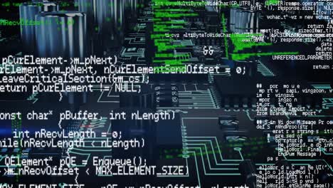animazione dell'elaborazione dei dati su sfondo scuro