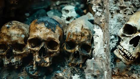 skulls in the catacombs of paris