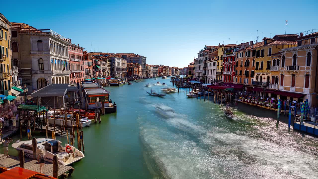gran canal en venecia, italia vídeo de lapso de tiempo