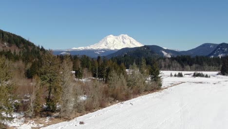 aerial drone footage of mt. rainier