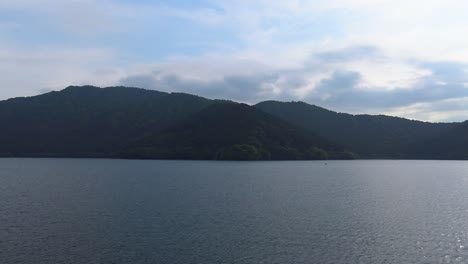 The-view-of-traditional-japanese-ship-in-Ashi-lake